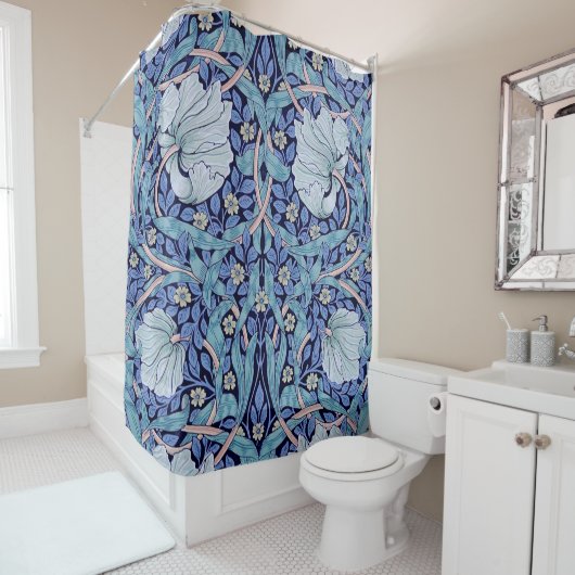 Rideaux De Douche Pimpernel Blue, William Morris (En situation)