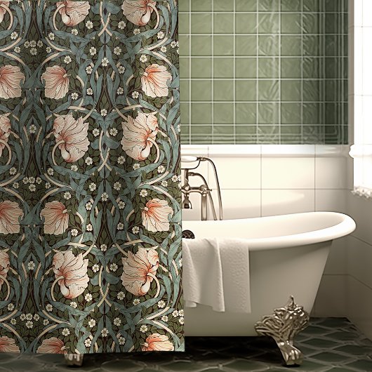 Rideaux De Douche Pimpernel vert Muet William Morris Floral