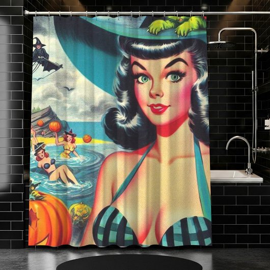 Rideaux De Douche Pin-up Halloween vintage