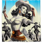 Rideaux De Douche Pin-up Ouest rétro (Devant)