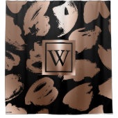 Rideaux De Douche Pinceau Abstrait noir et Rose (Devant)