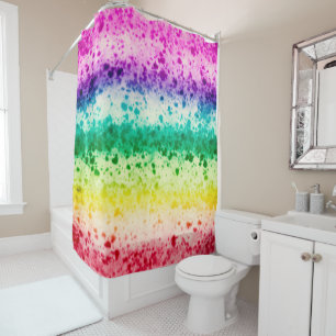 Rideaux De Douche Pinceau Arc-en-Ciel Éclaboussure Art Abstrait Mode