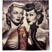 Rideaux De Douche Pinceaux de tatouage vintage Glam (Devant)