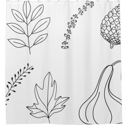 Rideaux De Douche Pine cône branche squash (Devant)