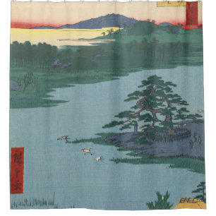 Rideaux De Douche Pine de chien-pendaison Senzoku Pond Art japonais