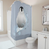 Rideaux De Douche Pingouin Art Nouveau Snowflakes (En situation)