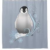 Rideaux De Douche Pingouin Art Nouveau Snowflakes (Devant)