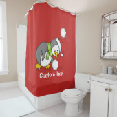 Rideaux De Douche Pingouin de Noël avec boule de neige (En situation)