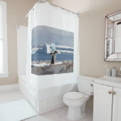 Rideaux De Douche Pingouin devant une arche de glace (En situation)