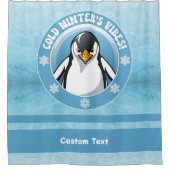 Rideaux De Douche Pingouin mignon, Vibes d'hiver froid (Devant)
