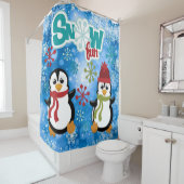 Rideaux De Douche Pingouins amateurs de neige (En situation)