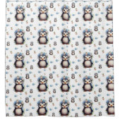 Rideaux De Douche Pingouins aquarelle Motif sur blanc (Devant)