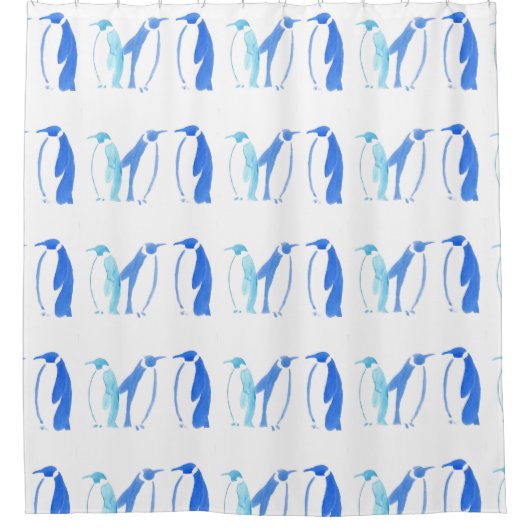 Rideaux De Douche Pingouins bleus (Devant)