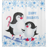 Rideaux De Douche Pingouins de Noël festifs Fêtes (Devant)