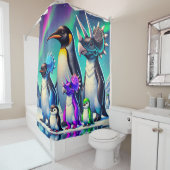 Rideaux De Douche Pingouins et dinosaures (En situation)