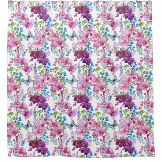Rideaux De Douche Pink And Purple Orchids (Devant)