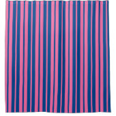 Rideaux De Douche Pink Blue Stylish Stripes Pattern Design  (Devant)