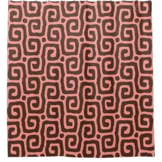 Rideaux De Douche pink &brown Abstract pattern (Devant)
