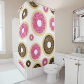 Rideaux De Douche Pink & Brown Sprinkt Donuts Moderne Amusant mignon (En situation)