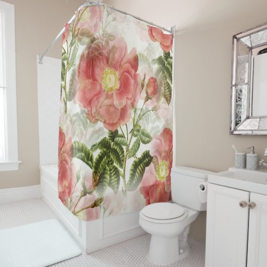 Rideaux De Douche Pink Camellia (En situation)