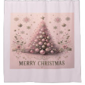 Rideaux De Douche Pink Christmas Tree Merry Christmas (Devant)