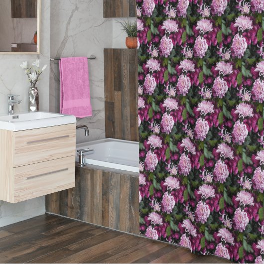 Rideaux De Douche Pink Chrysanthemum