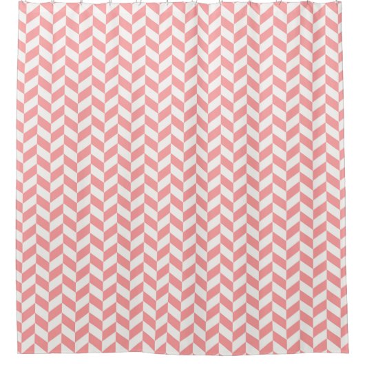 Rideaux De Douche Pink & Cream Herringbone Moderne Motif sans coutur (Devant)