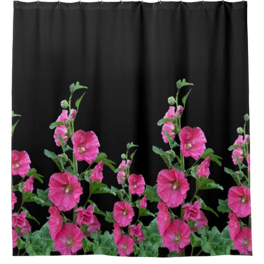 Rideaux De Douche Pink Hollyhocks (Devant)