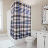 Rideaux De Douche Pink Navy Glen Plaid texturé transparent (En situation)