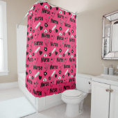 Rideaux De Douche Pink Nurse Life Seamless Pattern (2) (En situation)