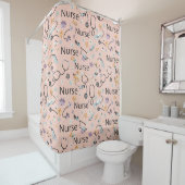 Rideaux De Douche Pink Nurse Life Seamless Pattern (3) (En situation)