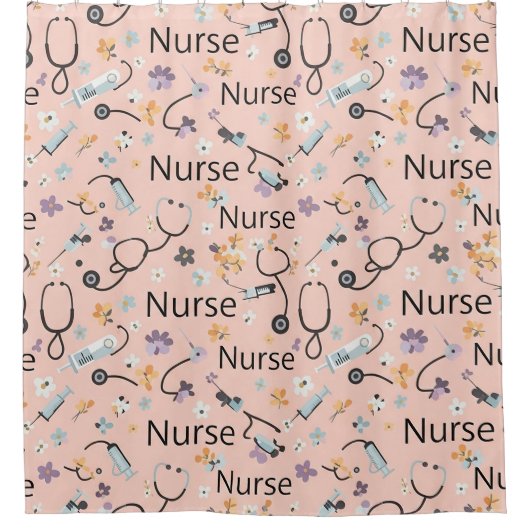 Rideaux De Douche Pink Nurse Life Seamless Pattern (3) (Devant)