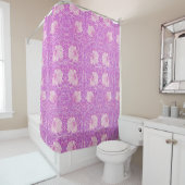 Rideaux De Douche Pink orange, pimpernel, William Morris, pattern re (En situation)