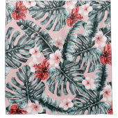 Rideaux De Douche Pink Paradise Tropical Island Botanique Florale (Devant)