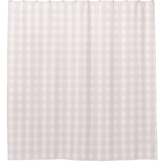 Rideaux De Douche Pink Pastel Gingham Pattern Modern Farmhouse (Devant)
