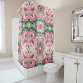 Rideaux De Douche Pink Peony Floral Pattern (En situation)