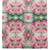 Rideaux De Douche Pink Peony Floral Pattern (Devant)