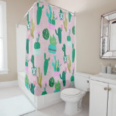 Rideaux De Douche Pink Rustique Sud-Ouest Cactus Plantes (En situation)