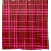 Rideaux De Douche Pink Sur Maroon Rouge Tartan Plaid Design Motif (Devant)