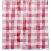 Rideaux De Douche Pink White Plaid Stripes Birthday (Devant)