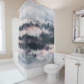 RIDEAUX DE DOUCHE PINS COUVERTS DE NEIGE (En situation)