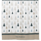 Rideaux De Douche Pins primitifs sur blanc (Devant)