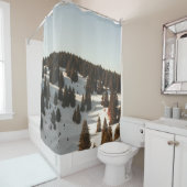 RIDEAUX DE DOUCHE PINS VERTS (En situation)
