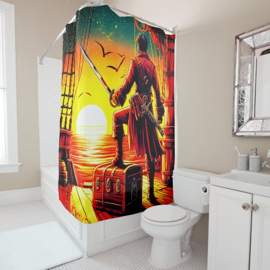 Rideaux De Douche Pirate (En situation)