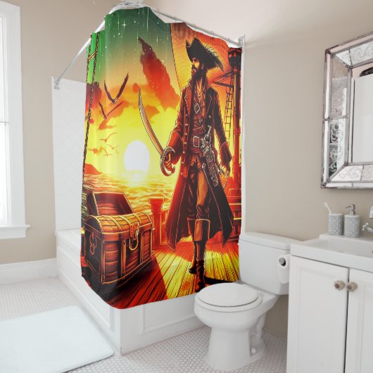 Rideaux De Douche Pirate (En situation)