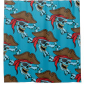 Rideaux De Douche Pirate crâne et os croisés (Devant)