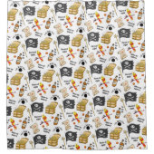 Rideaux De Douche Pirate Motif Treasure Island Main-Drawn (Devant)