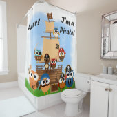 Rideaux De Douche Pirate Ship With Owers and Bear Pirates (En situation)