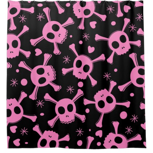Rideaux De Douche Pirate Skull : Girlish Hearts Motif (Devant)