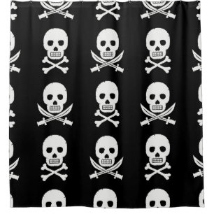 Rideaux De Douche Pirate Skuls Crossbones Motif sans couture